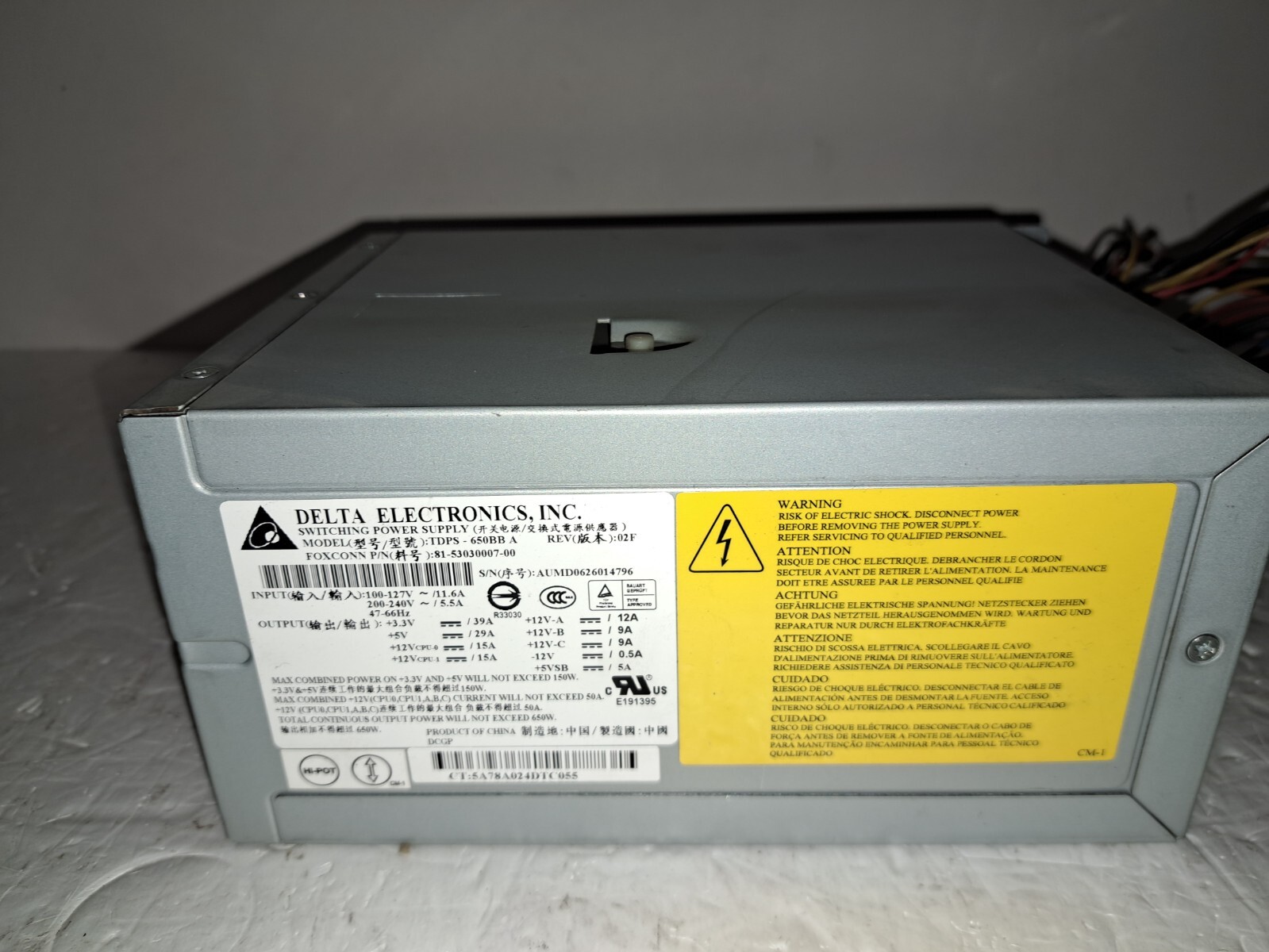HP ProLiant ML150 ML310 Delta Electronics TDPS-650BB A Power Supply