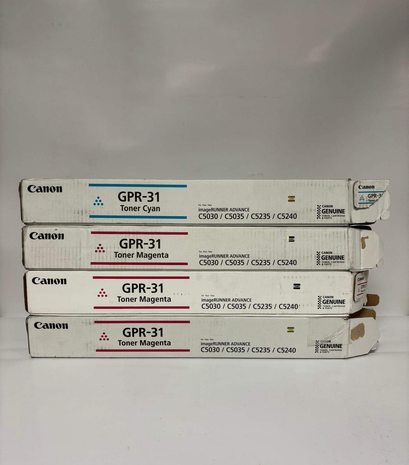 4 Open Genuine Canon iRA C5030,C5035,C5235,C5240 GPR-31C, GPR-31M Toners