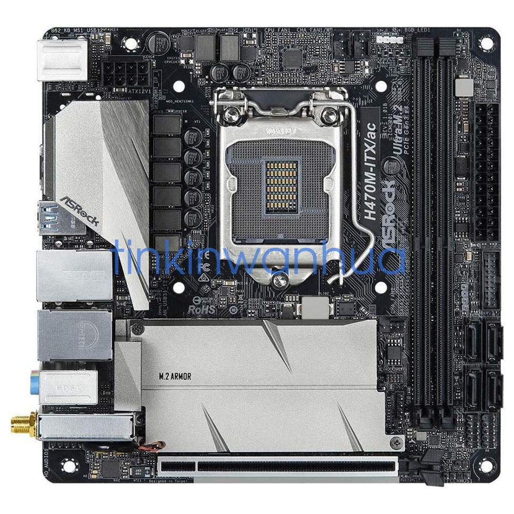 For ASROCK H470M-ITX/ac Motherboard LGA1200 DDR4 PCI-E3.0 DP+Mini-ITX