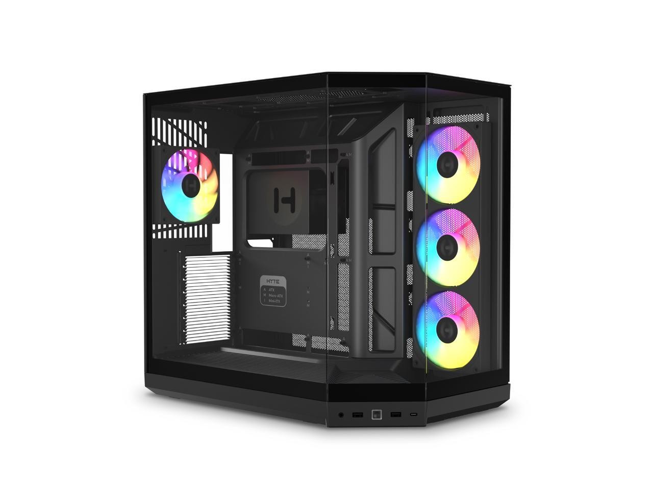 HYTE Y50 RGB - Aesthetic Gaming PC Case - 4 Included aRGB Fans - Black