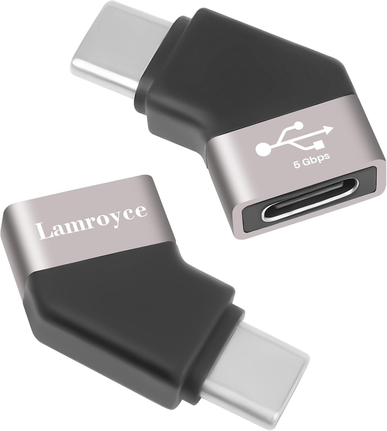 USB Type C 3.1 Extension Adapter 2Pack,45 Degree Angled USB C Male to Female
