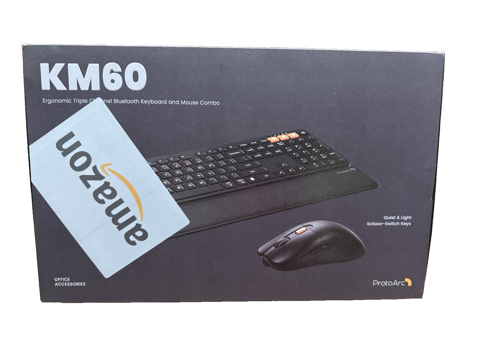 ProtoArc Ergonomic  Wireless Keyboard & Mouse Combo Full Size Black, KM60