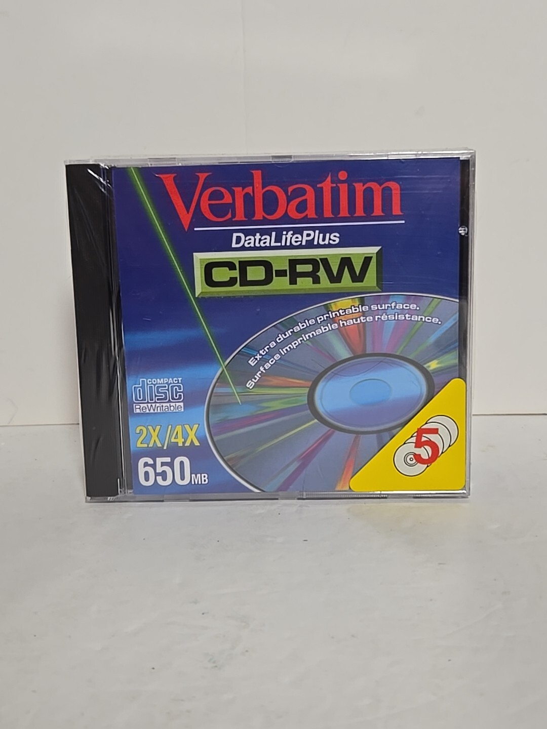Verbatim DatalifePlus CD-RW 2x/4x 650mb 5 Disks NEW SEALED 