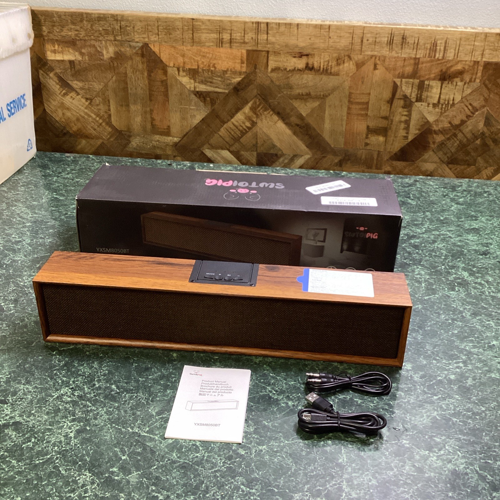 Retro Computer Speakers Wooden Sound Bar with Bluetooth &USB Connective Wireless