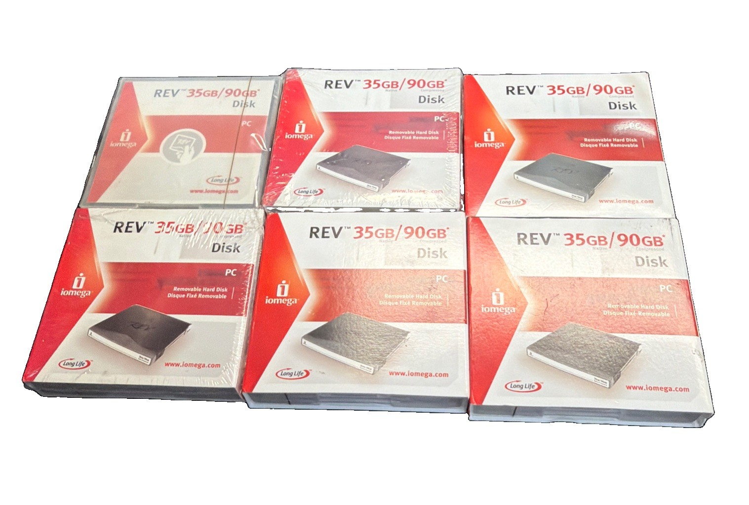 New Iomega REV 35GB/90GB Iomega Removable Hard Disks 6 Pieces