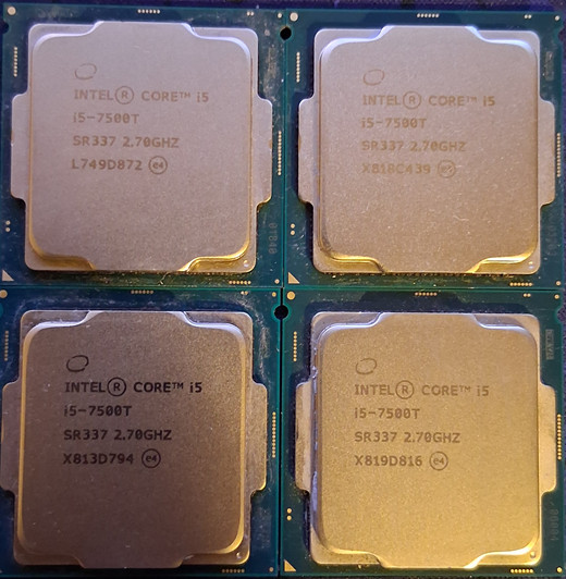 This is a lot of 4 Intel core i5 7500T CPU's