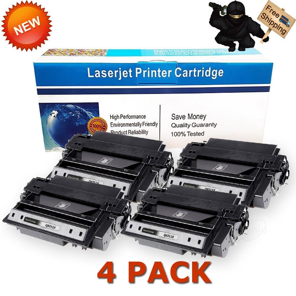 4PK Q6511X 11X High Yield Toner Cartridge For HP LaserJet 2400 2410 2420 2430