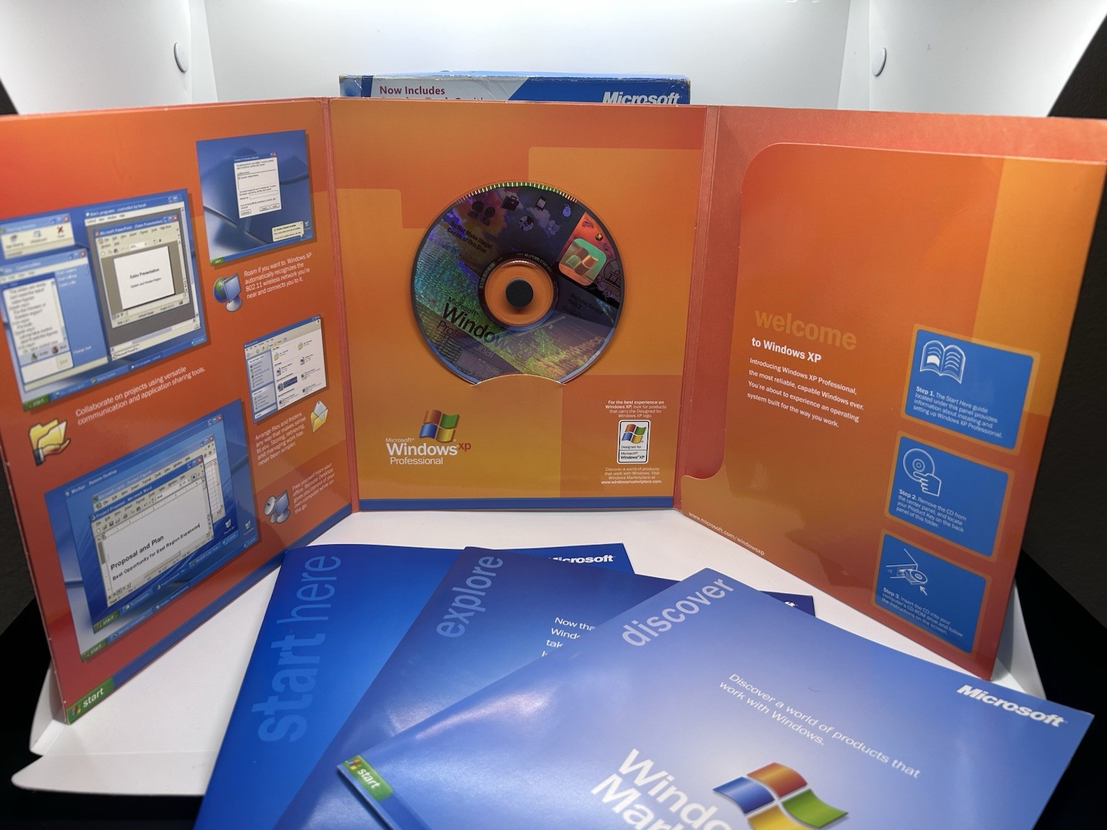 Microsoft Windows XP Professional Big Box Retail Version Vintage Software w/Key