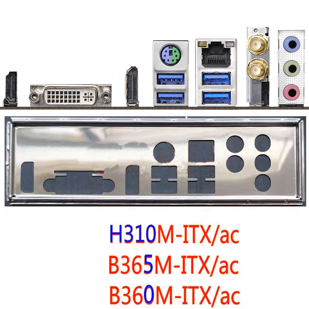 For ASRock H310M-ITX/ac B365M-ITX/ac B360M-ITX/ac I/O Shield BackPlate Bracket