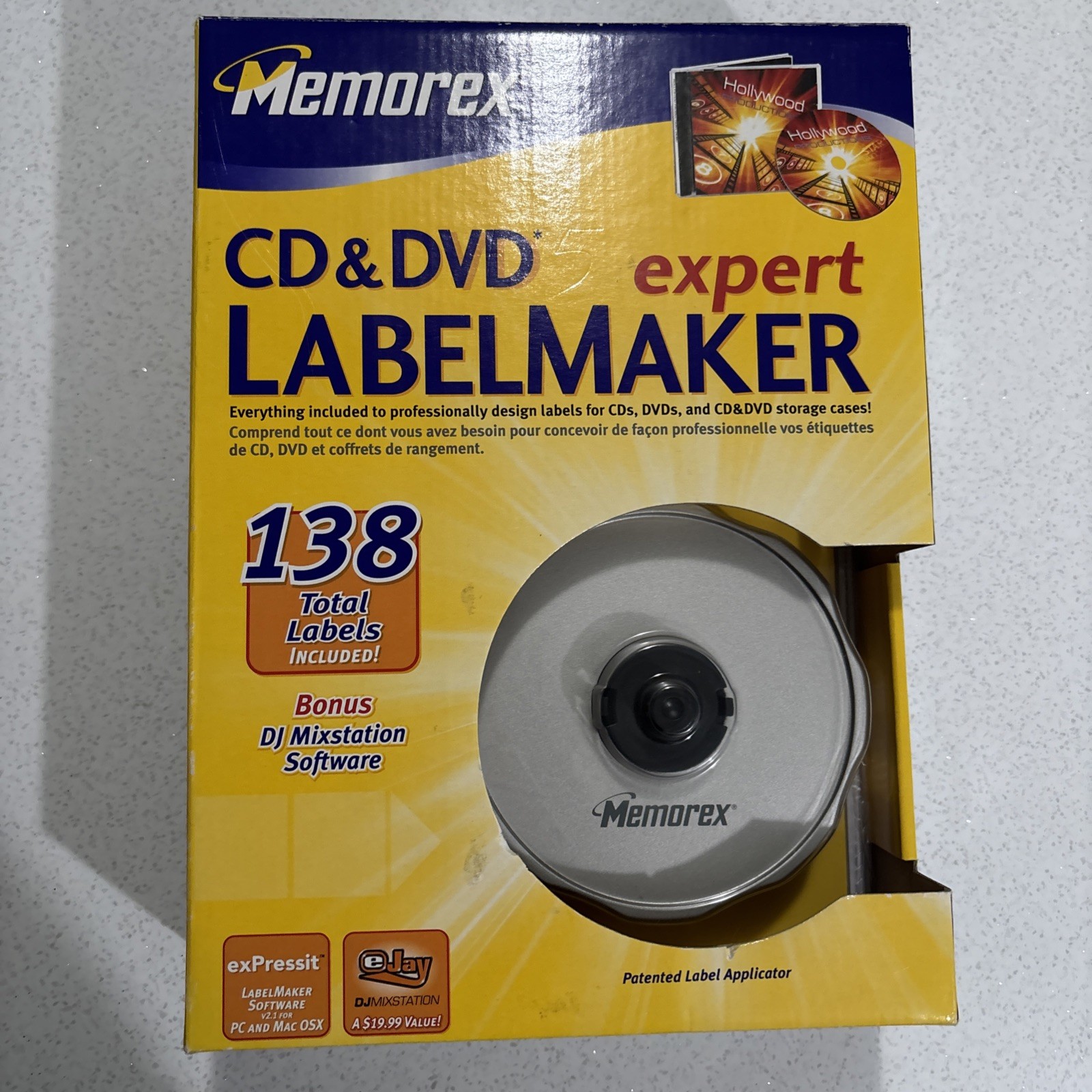 Memorex CD DVD Expert Label Maker Kit 138 Labels Applicator Software New In Box