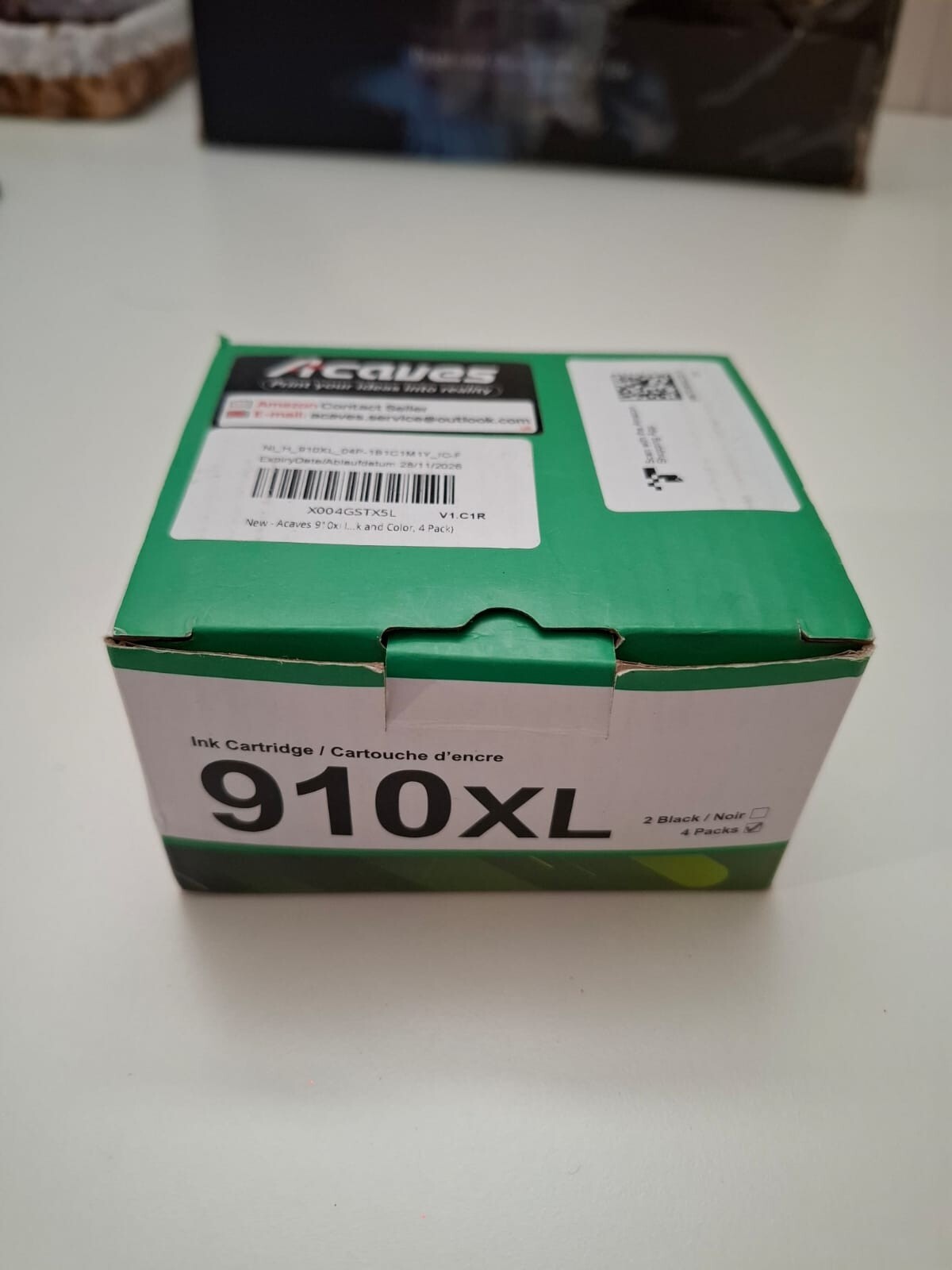 Acaves 910XL Ink Toner Cartridges (4-Pack – M, Y, C, B) – New, Opened Packaging