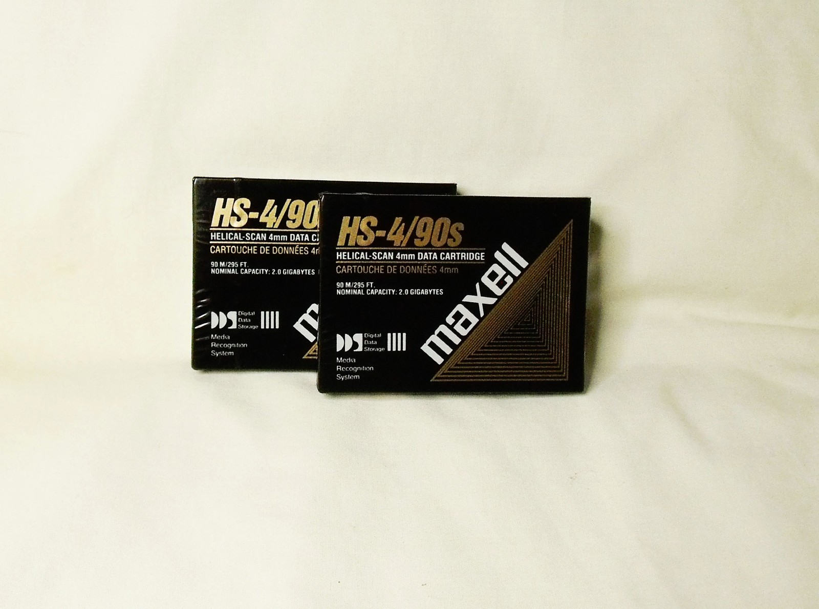 2 Maxell HS-4/90s 4mm Data Tape Cartridges-DDS Helical Scan (new sealed)