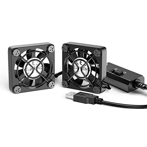 ELUTENG Dual USB Fan with 3 Speeds Adjustable 5V PC Fan Max 5500RPM 40mm