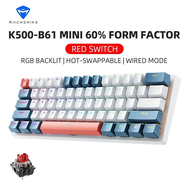 Machenike K500-B61 Mini Mechanical Backlit Gaming Keyboard