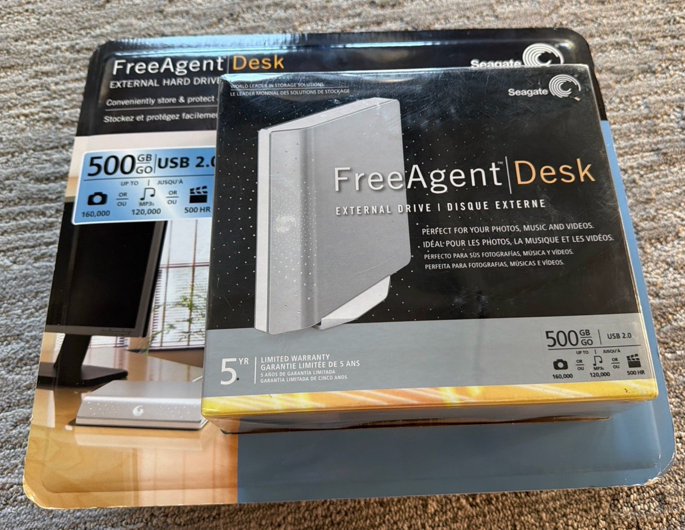 SEAGATE FreeAgent Desk 500GB External Hard Drive 9ZB2A3-571 NEW SEALED 