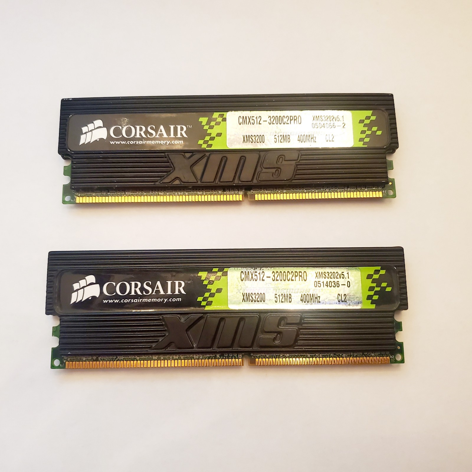 Corsair XMS Extreme Pro DDR Memmory 3200  Two Sticks 512mb Total 1 Gb