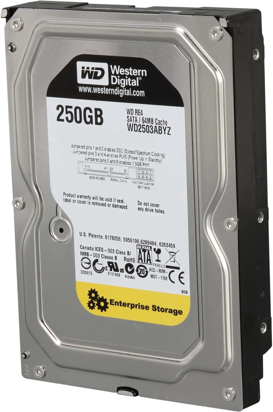 WD RE WD2503ABYZ 250GB 7200 RPM 64MB Cache SATA 6.0Gb/s 3.5" Datacenter Capacity