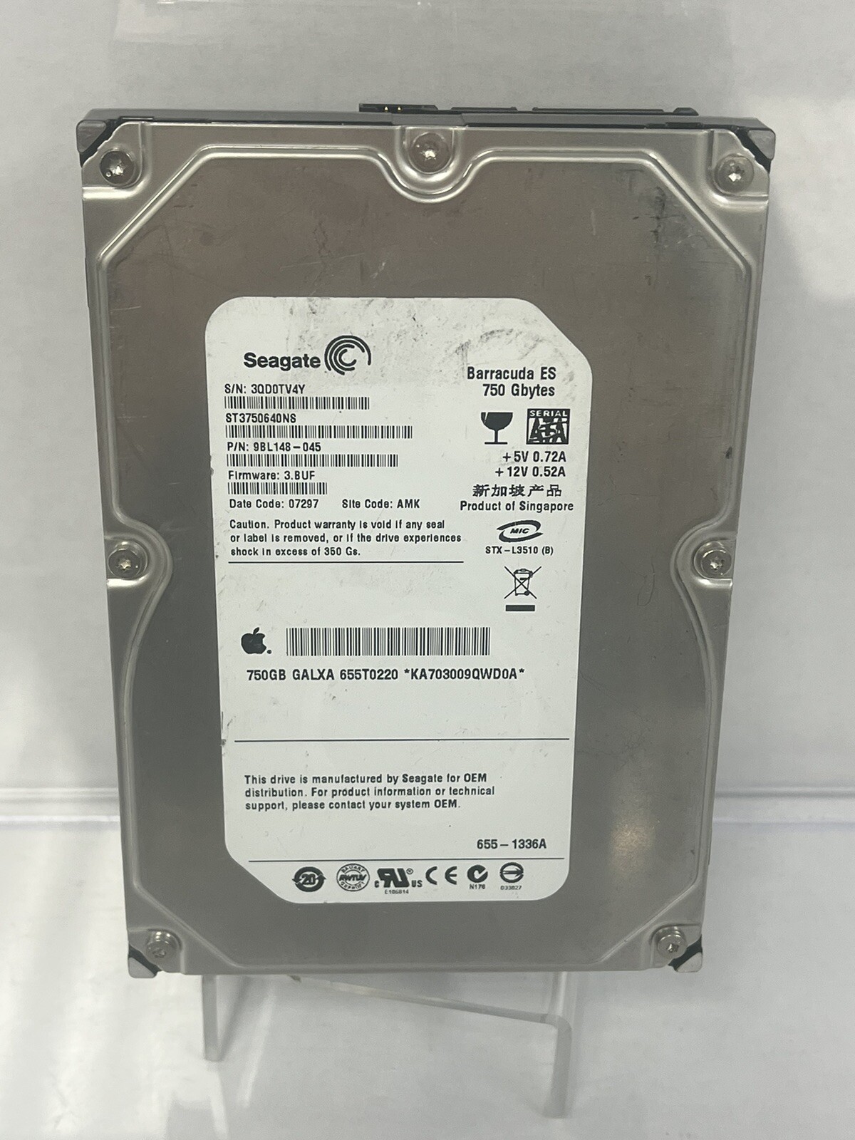 ST3750640NS Seagate Barracuda ES Series 750GB 7200RPM SATA 3Gb/s 3.5" Hard Drive