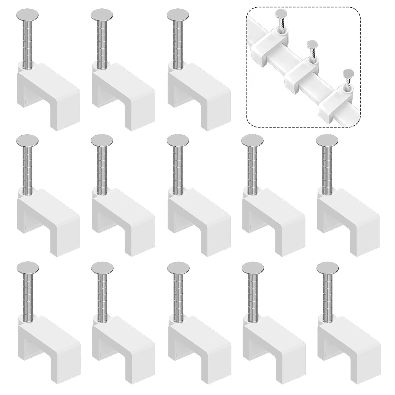 100 Pcs Cable Clips Nail In 8mm Wire Cord Organizer Wall Cable Tacks Hooks