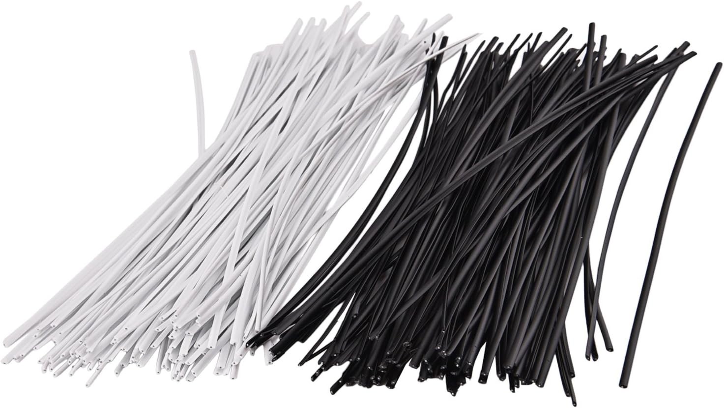Black and White), 200 Piece Metallic Twist Cable Cord Wire Ties Reusable