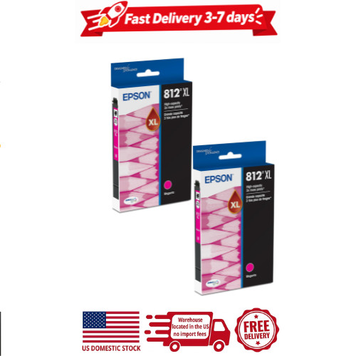 2 pack epson 812xl, magenta high capacity ink cartridges