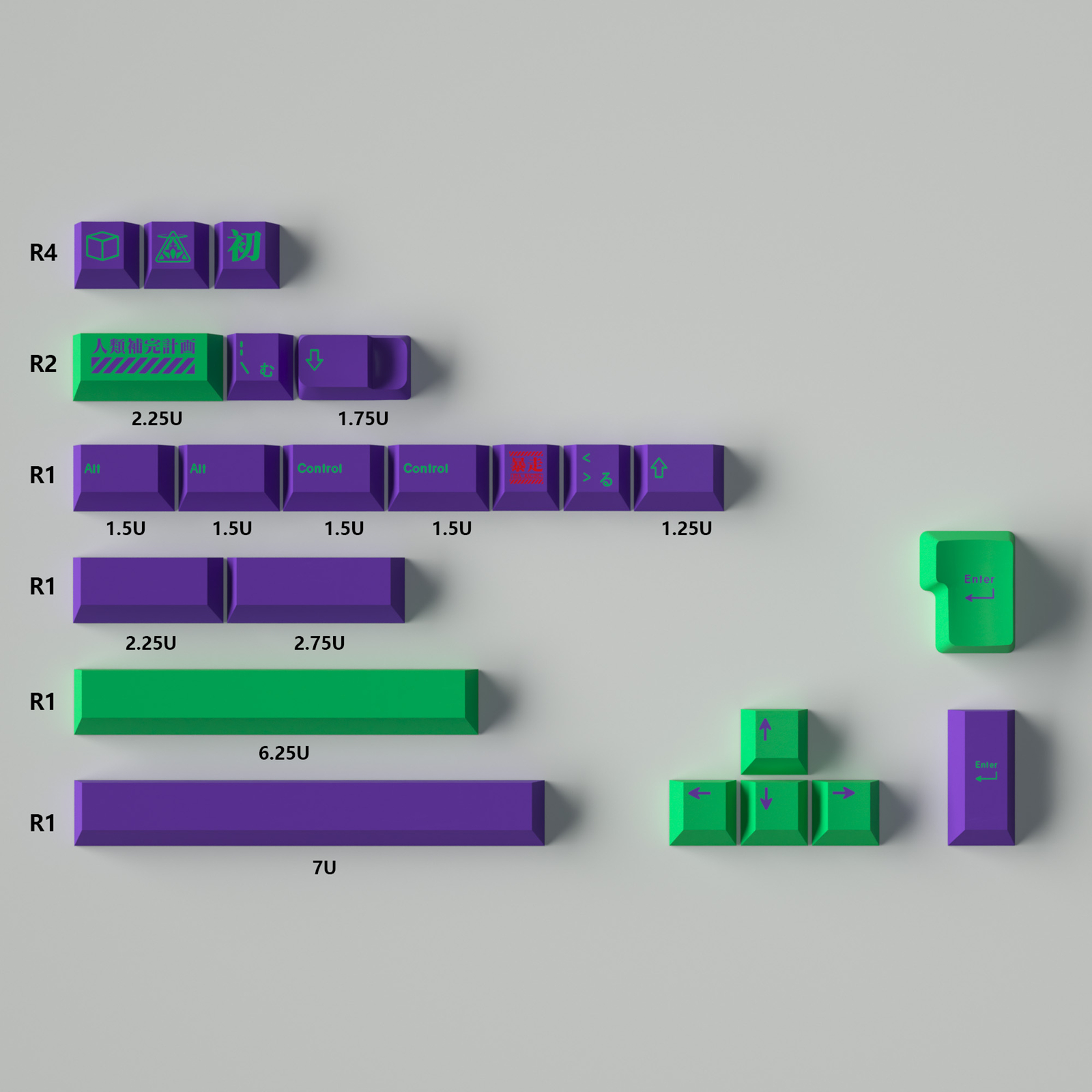 GMK Copy EVA-01 Style Keycap Cherry Profile PBT Set for Cherry MX