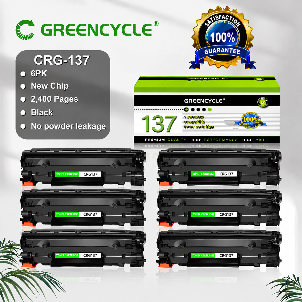 6PK CRG137 Toner Cartridge Compatible with Canon 137 ImageClass MF212w MF229dw