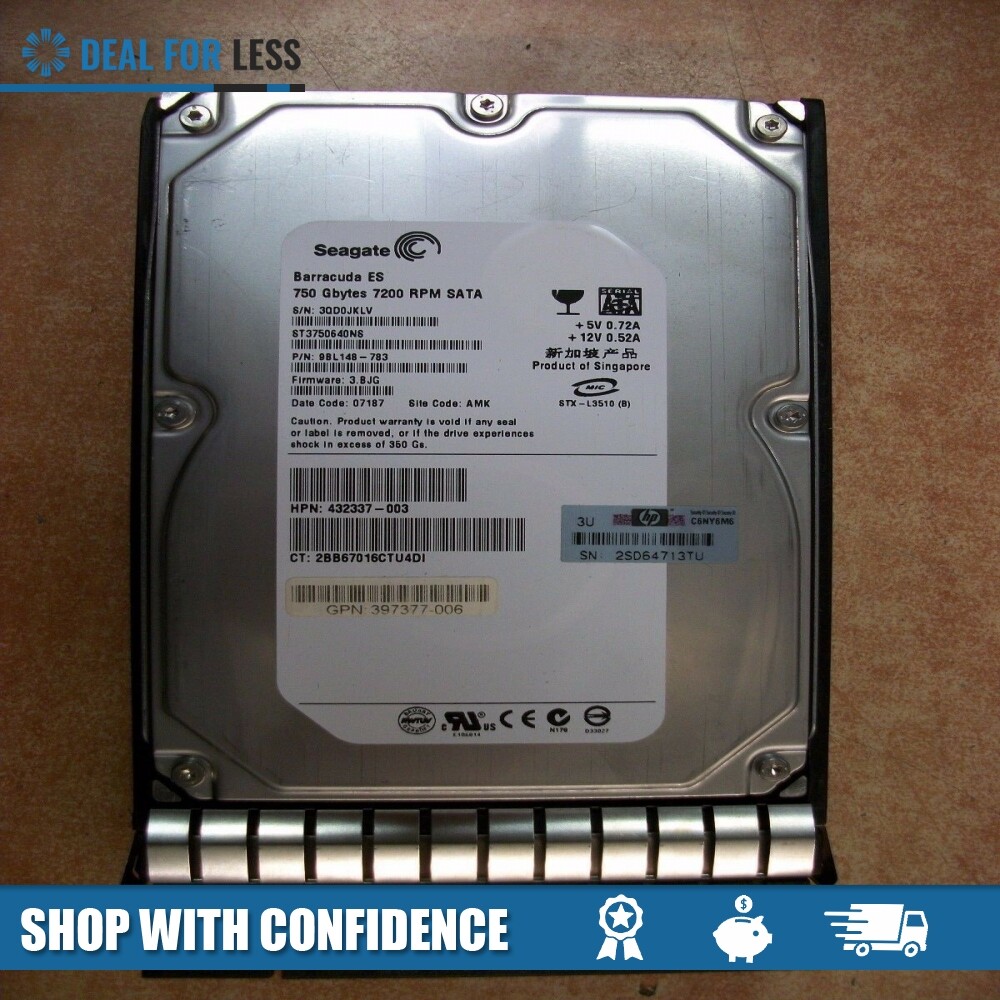 432341-B21//432401-001/432401-002/434103-001 -HP 750GB 7.2K rpm Hot Plug SATA
