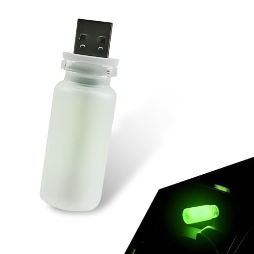 Car USB Ambient Light, Mini Retro Frosted Glass Bottle Atmosphere 1 PC Green