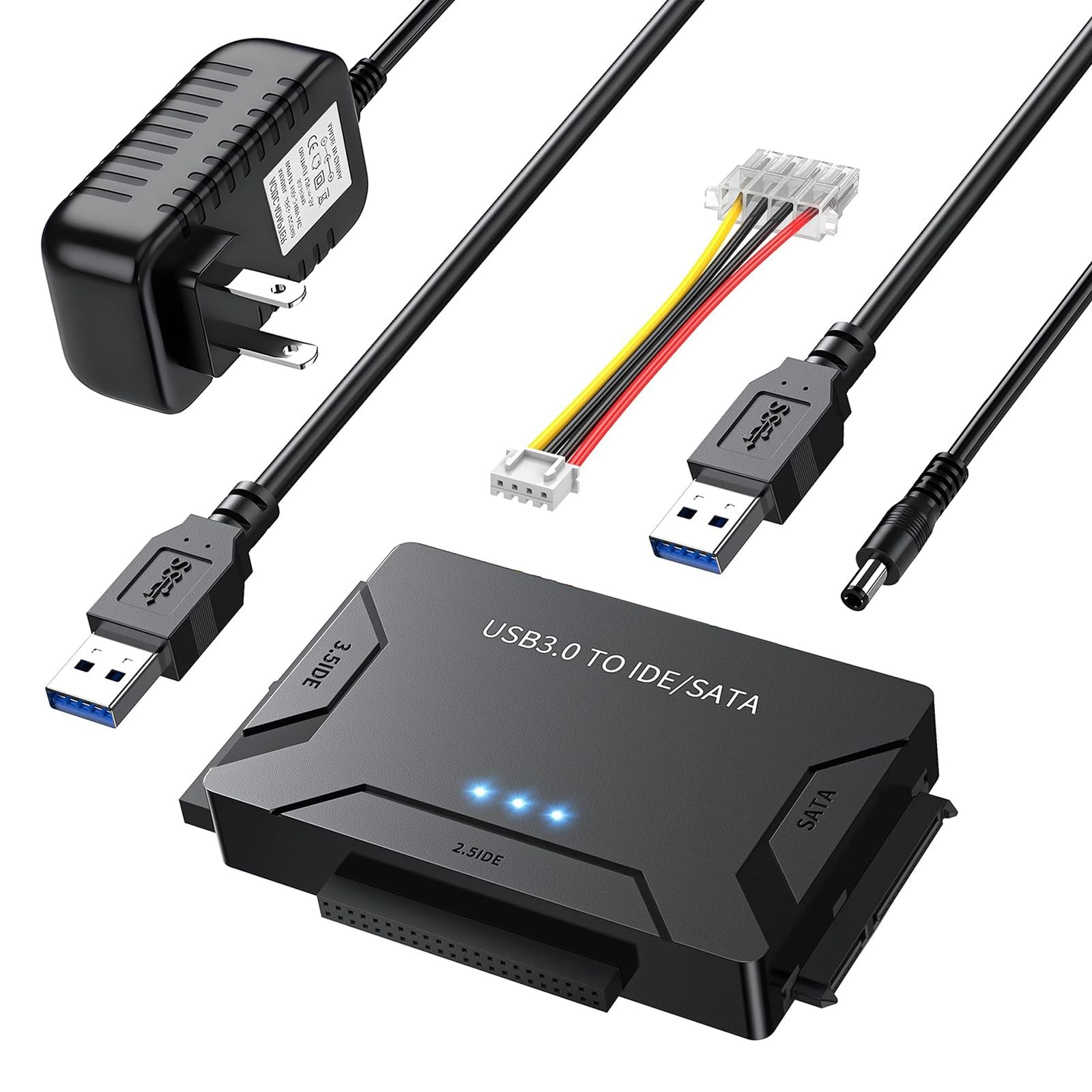 Hard Drive Reader USB 3.0 & Type C to SATA IDE Adapter, Universal 2.5"/3.5" H...