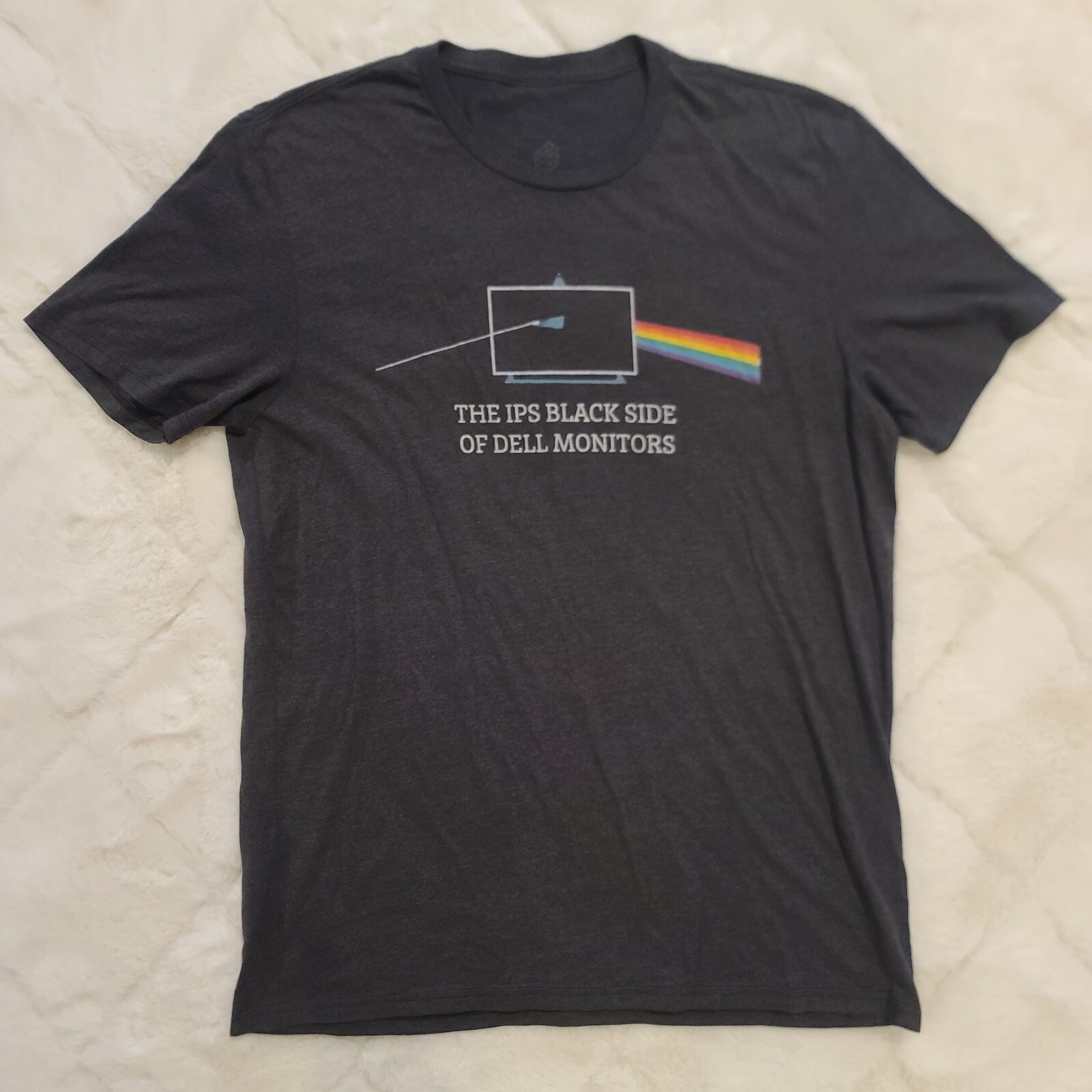 DELL IPS Black T-Shirt Men's Large Black Pink Floyd Dark Side of the Moon RARE