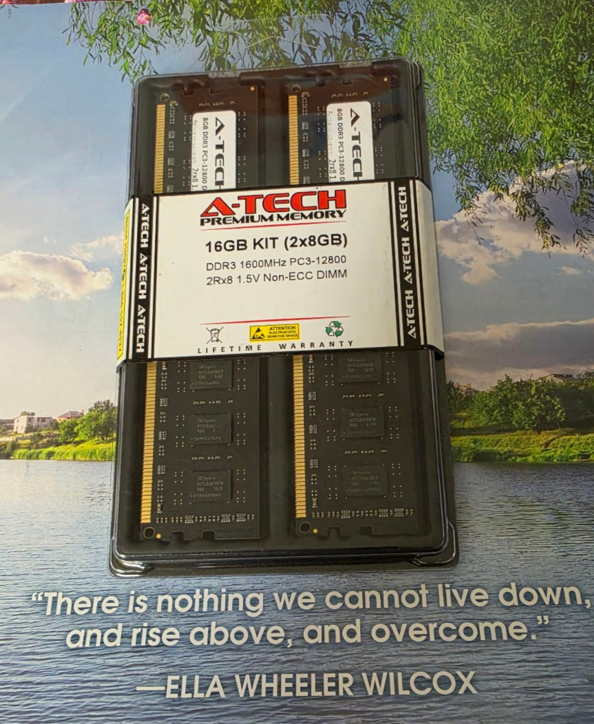 A-Tech 16GB (2x8GB) DDR3 1600MHz PC3-12800 CL11 DIMM 2Rx8 1.5V 240-Pin Non-EC...