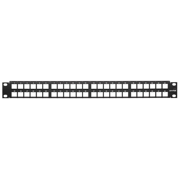 Leviton 49255-Q48 Quickport High-Density 1RU 48-Port Patch Panel Black