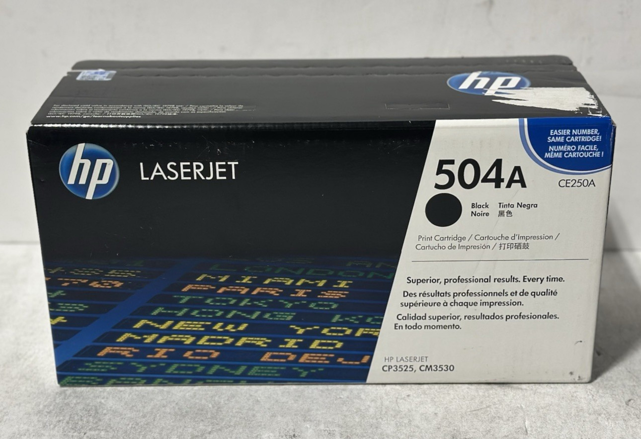 HP 504A (CE250A) Print Cartridge for HP Color LaserJet CP3525/CM3530-Black
