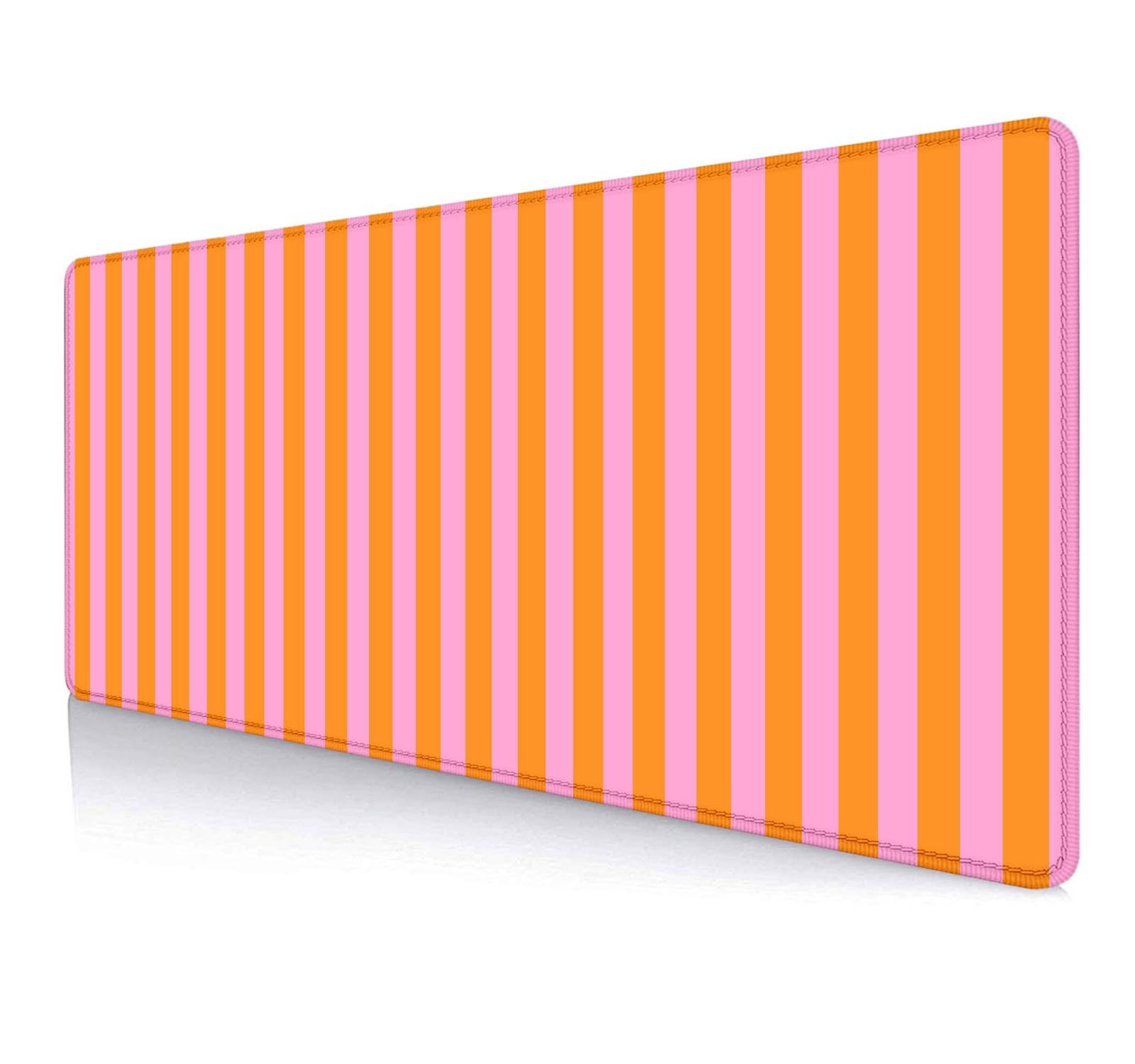Pink and Orange Vertical Striped Large Extended Pad, Abstract Cute Boho Desk ...