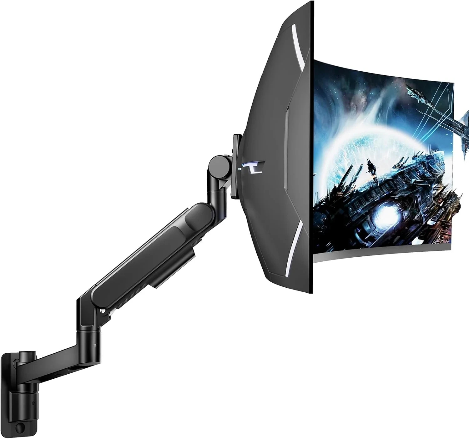 Heavy Duty Wall Mount Arm for Ultrawide Monitor up to 57" 49 pounds (60lbs flat)