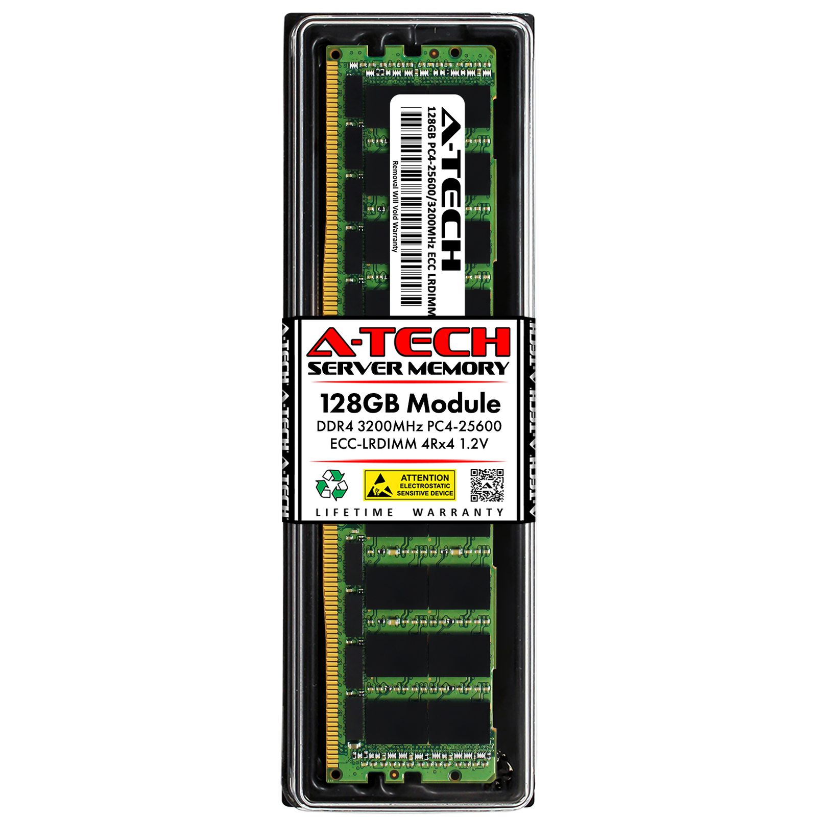 A-Tech 128GB 4Rx4 PC4-25600 DDR4 3200 ECC Load Reduced LRDIMM Server Memory RAM