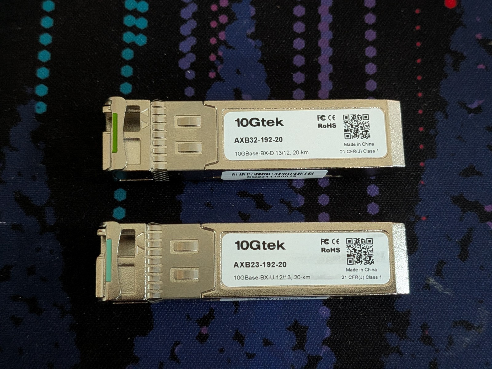 10Gtek a Pair of 10G SFP+ Bidi Transceiver, LC 10G-Bidi: 20km, 1-Pair