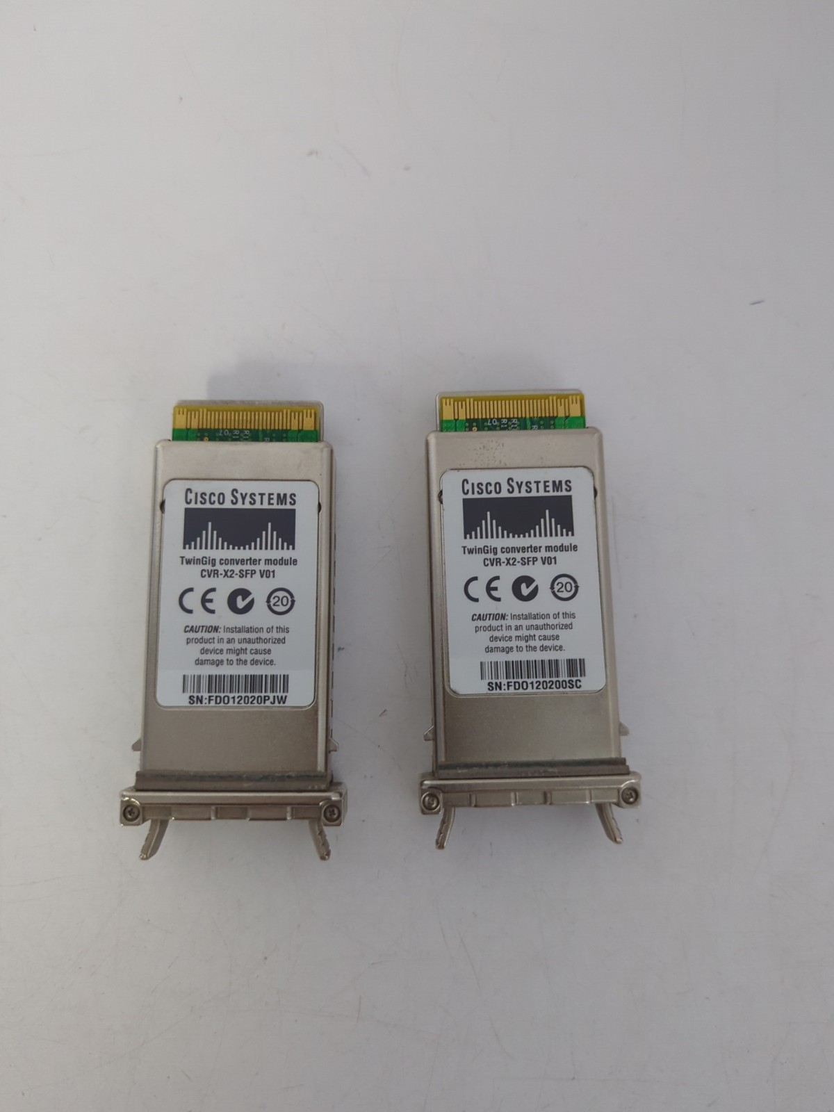 Lot of 2 Cisco Systems TwinGig Converter Module  CVR-X2-SFP V01