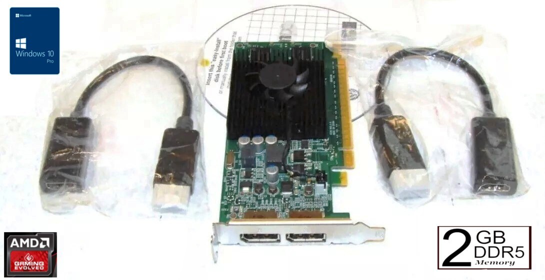 2GB DDR5 DUAL HDMI/DP Video Card BUNDLE ✔️  Support two HDMI large HDMI monitors