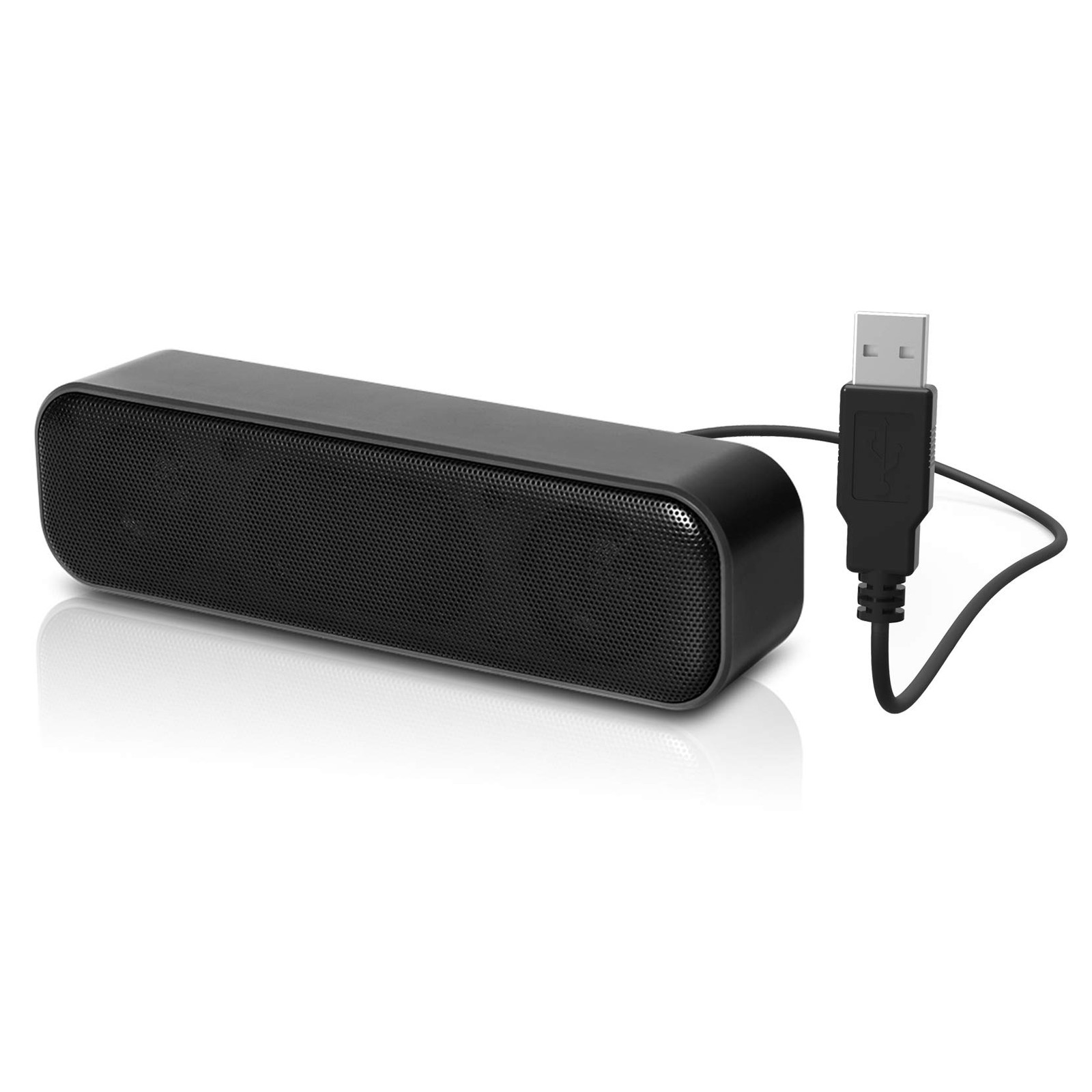 [Upgraded] USB Computer /Laptop Speaker with Stereo Sound & Enhanced black