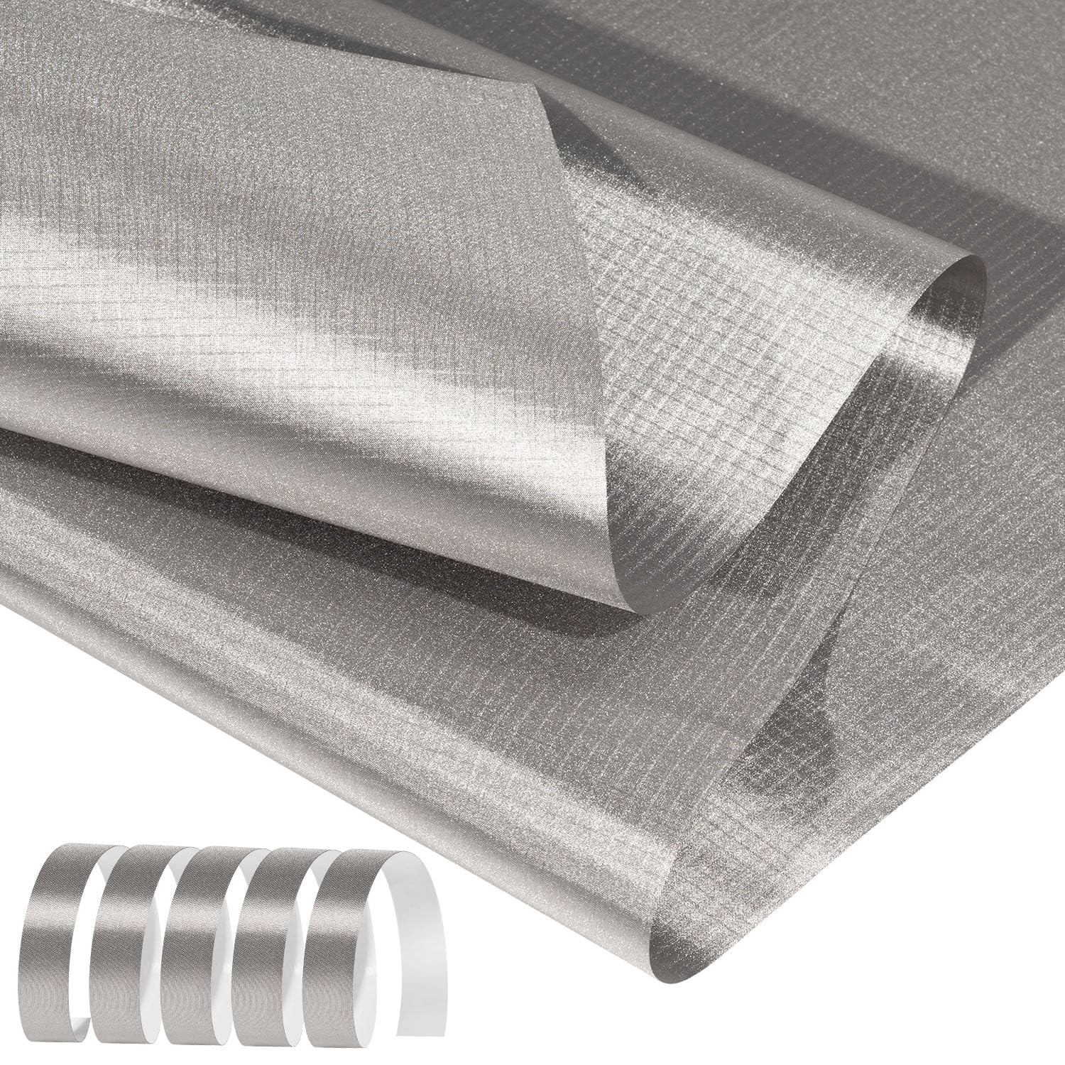 Faraday Fabric 43" x 130"+ 236" L Tape, Military Grade Faraday Cloth for Shie...