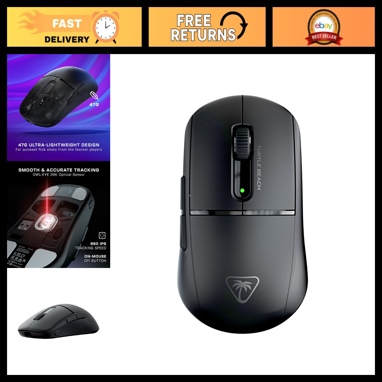 Wireless Gaming Mouse, Air Burst II for PC, Ergonomic Design, High Precision Sen