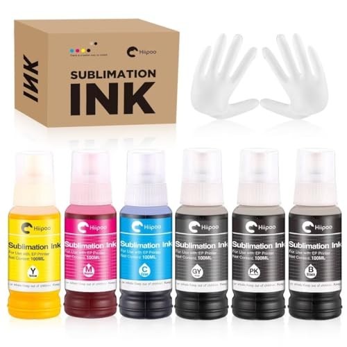 Hiipoo 600ML Sublimation Ink for ET-8500 ET-8550 Wide-Format Supertank Printe...