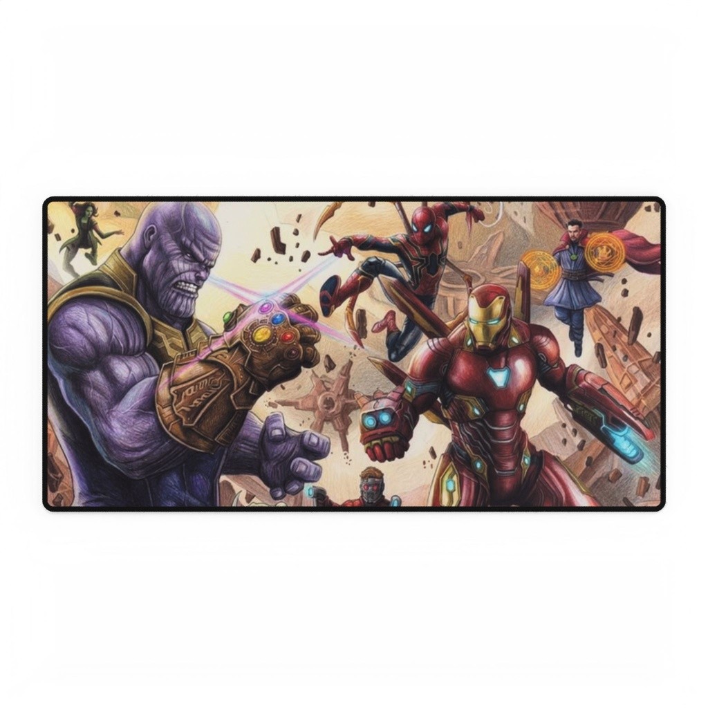 Thanos And Avengers Infinity War Epic Battle Scene Mouse Pad Desk Mats Marvel