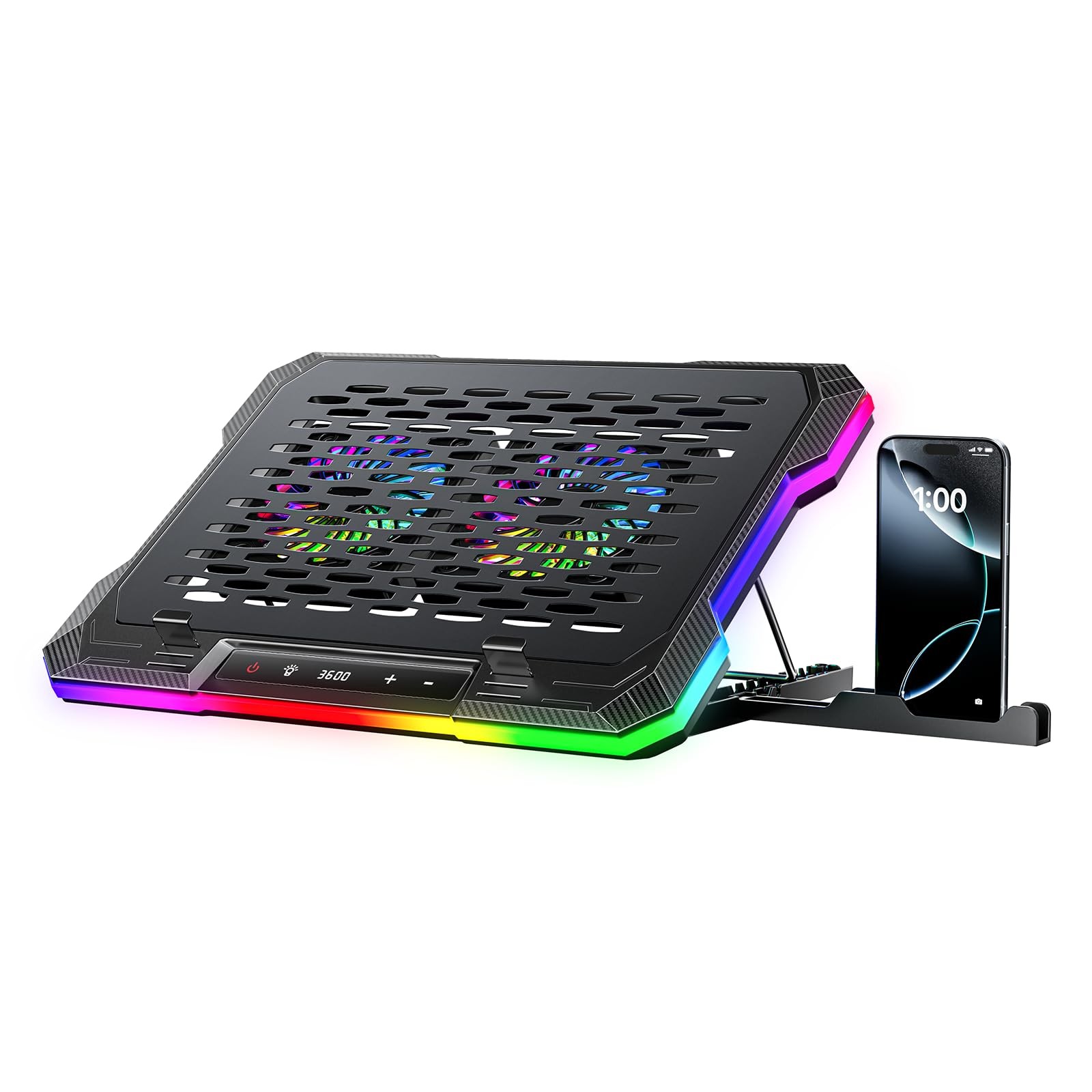 2 Detachable Fans RGB Gaming Laptop Cooling Pad, Rapid Cooling for 15.6-19.3"...