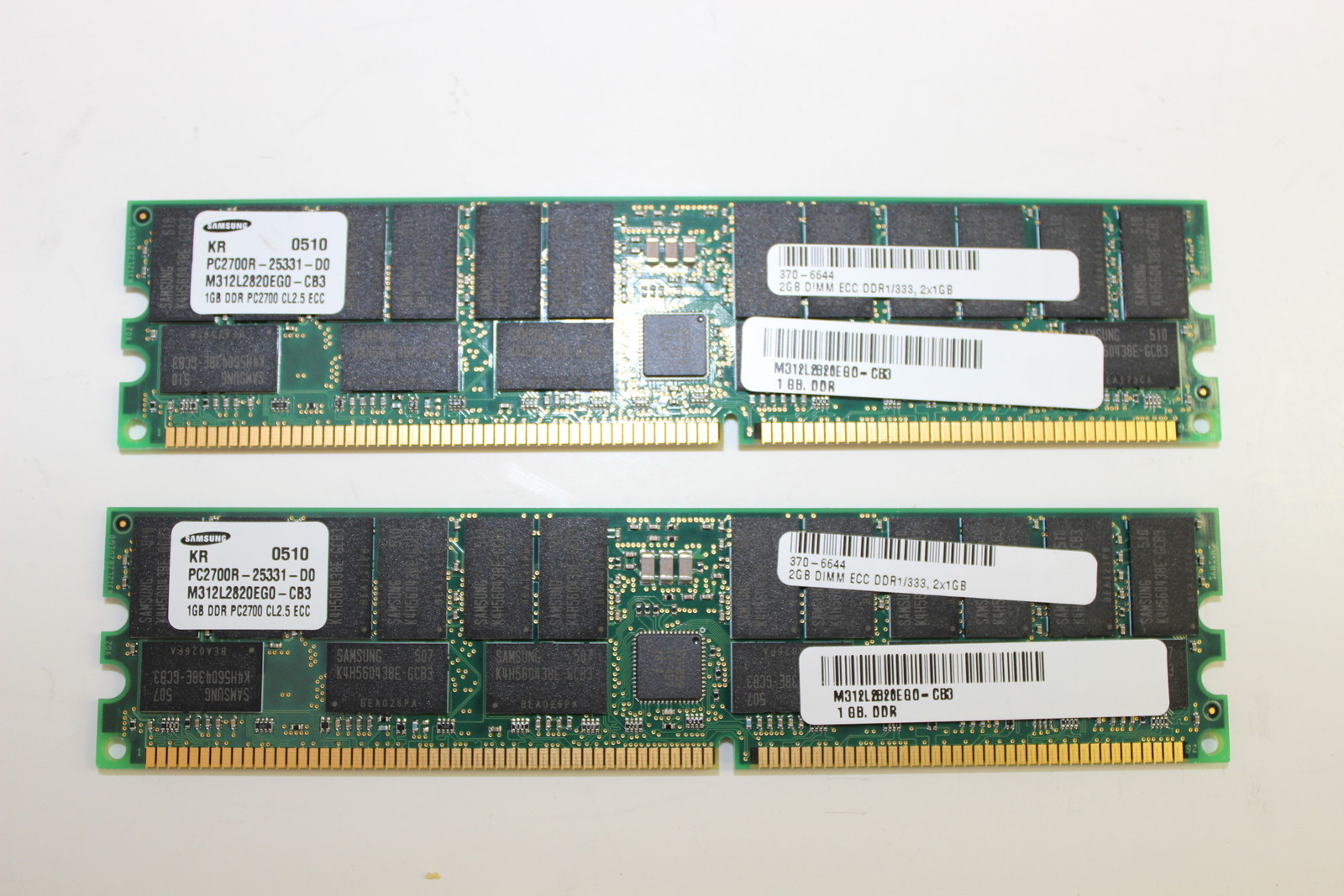 SUN 370-6644 X9252A 2GB MEMORY KIT (2X1GB) PC2700 DDR333 DIMM  WITH WARRANTY