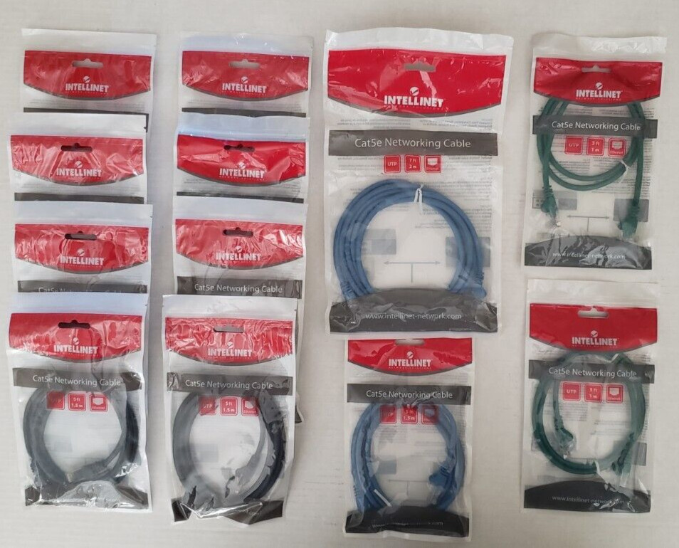 1 lot of 41 misc. cat5e patch line cords - New in factory bags