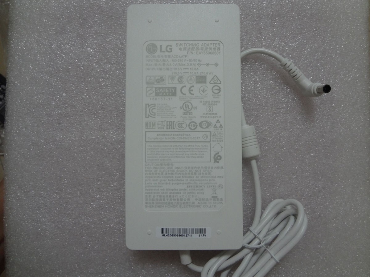 Original 210W 19.5V 10.8A ACC-LATP1 for LG 32UD99-W 32" 4K Ultra Monitor Adapter