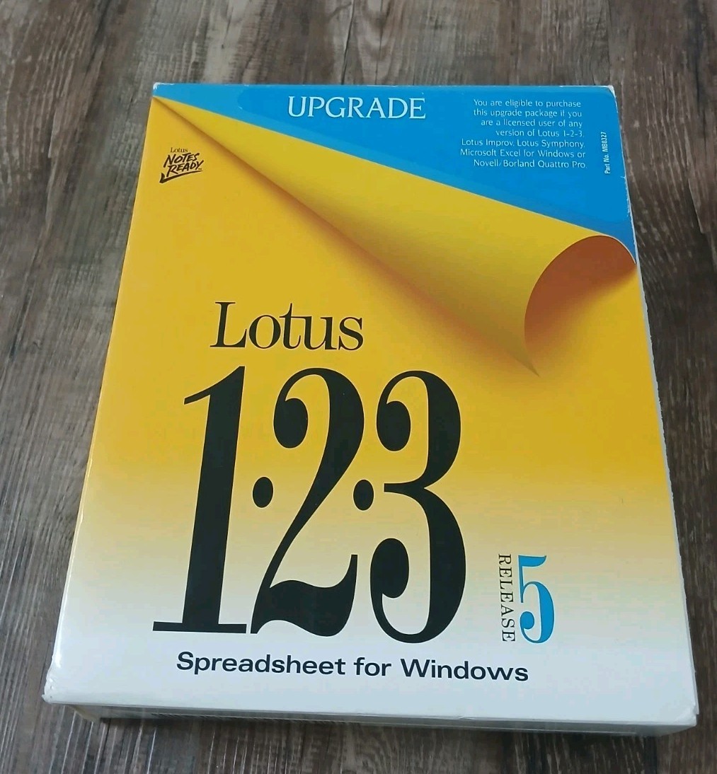 Lotus 123 Spreadsheet Release 5 PC Upgrade Vintage Software | Disks Sealed 1994